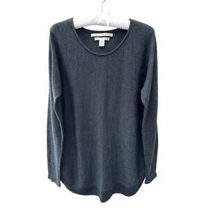 MAX STUDIO 100% Extrafine Merino Wool Sweater Gray Quiet Luxury | Medium